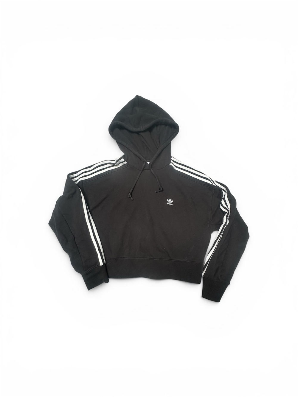 Adidas Black Hoodie with White 3-Stripe Sleeve Detail